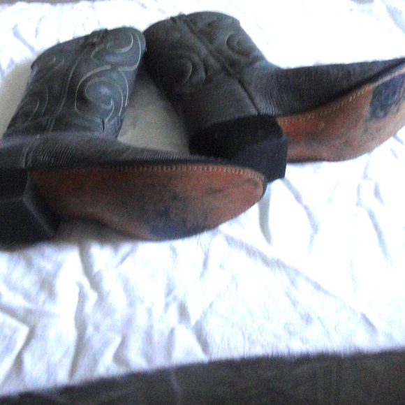 Acme Cowhide Lizard Reptile Embossed Cowboy Boots - Picture 6 of 9